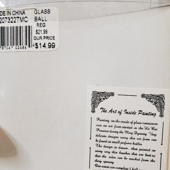 Inside Painted Glass Christmas Ornament Victorian Style Children on Sled Ball - Picture 9 of 9